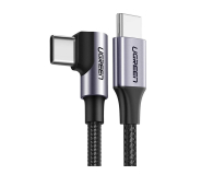 UGREEN Kabel USB-C do USB-C kątowy US255 QC 3.0 PD 3A 60W 1m czarn - 1489145 - zdjęcie 2